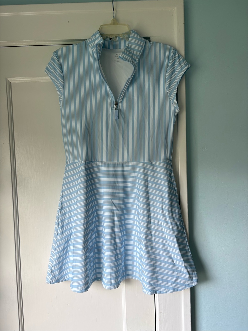 Addison Bay Smooth Sport Baby Blue Short Sleeve Everglade Active Tennis Dress